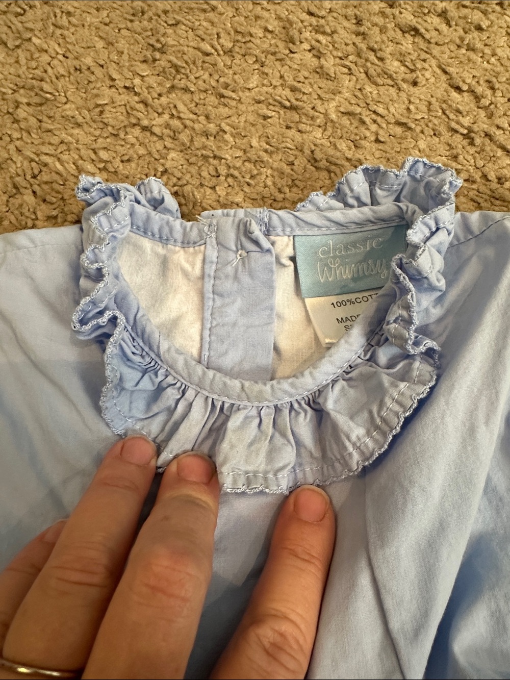 Light Blue Pumpkin Appliqué Baby Dress 12m - Picture 6 of 7